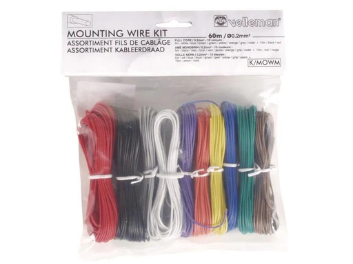 [90139187 58448] Velleman Kabel K/MOWM Draht 0.2mm², 60m, 10 Stück
