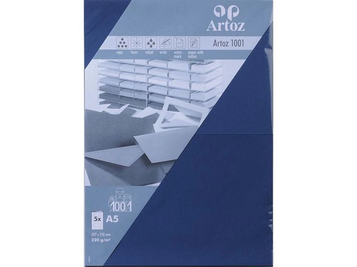 [90139222 1212346] Artoz Blankokarte 1001, A5, 5 Blatt, Classic Blue