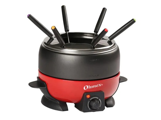 [90139345 660654] OHMEX Fleischfondue-Set 1000G 7 Teile, Rot/Schwarz