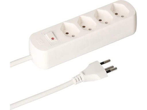 [90013921 1141587] Max Hauri Steckdosenleiste Basic Line 4x T13 Reset Schalter, weiss