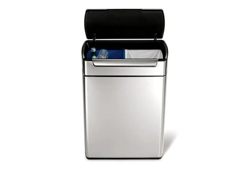 [90139430 887352] Simplehuman Recyclingbehälter CW2018 48 Liter, Silber