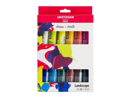 [90139493 1096254] Amsterdam Acrylfarbe Landscape 12 Tuben à 20 ml