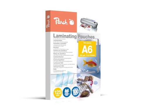 [90139633 747234] Peach Laminierfolie A6, 125 µm, 100 Stück, Glänzend