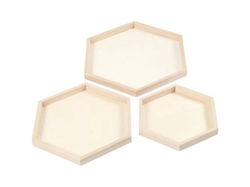 [90139754 1097394] Creativ Company Holzartikel Tablett 3 Stück