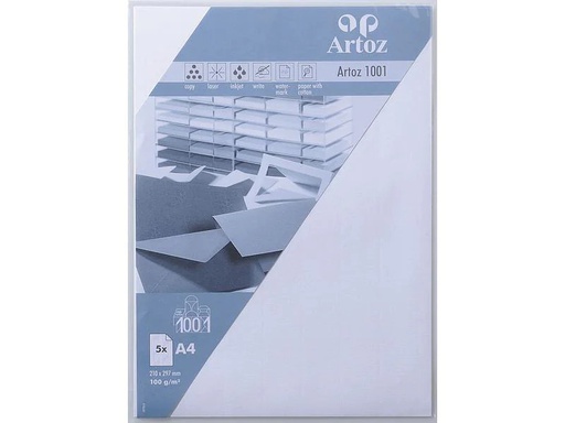 [90139882 249626] Artoz Schreibpapier 1001 A4 100 g/m² Weiss, 5 Blatt