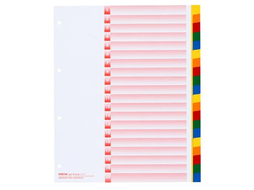 [90013987 830674] Kolma Register A4 XL KolmaFlex 1-20 Farbig