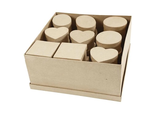 [90140178 655110] Creativ Company Papp-Schachtel 10-12 cm 28 Stück