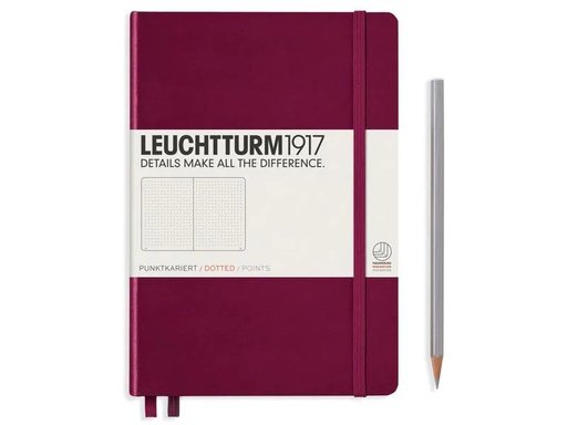 [90140212 1149923] Leuchtturm Notizbuch Medium A5, Dot, 2-teilig, Port Rot