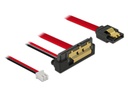 Delock SATA3-Kombikabel gewinkelt, 2 Pin Strom, 10 cm