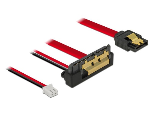 [90140258 600978] Delock SATA3-Kombikabel gewinkelt, 2 Pin Strom, 10 cm
