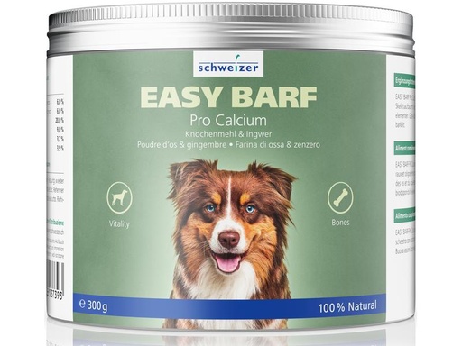 [90140277 1197375] Eric Schweizer Hunde-Nahrungsergänzung Easy Barf Pro Calcium Pulver, 300 g