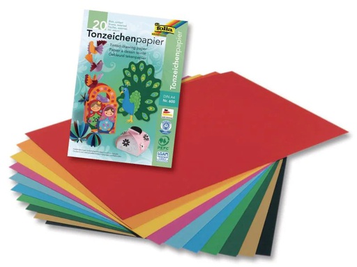 [90140334 565509] Folia Tonzeichenpapier A4 Mehrfarbig