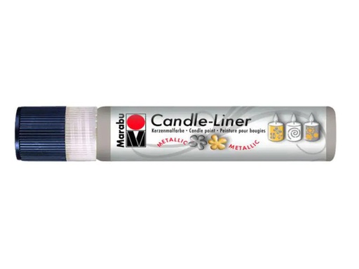 [90140421 648250] Marabu Kerzenmalfarbe Candle-Liner 25 ml, Silber