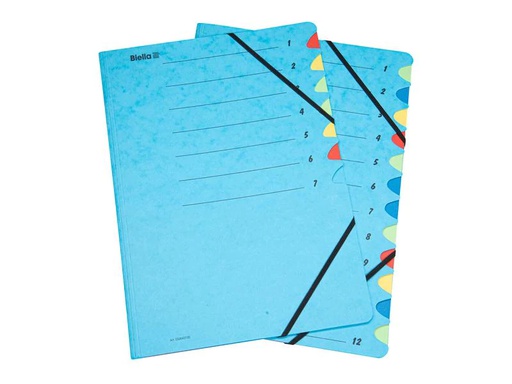 [90140793 1198643] Biella Ordnungsmappe A4 mit 7 Fächer, Blau