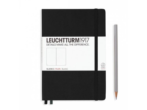 [90140896 678464] Leuchtturm Notizbuch Medium A5, Blanko, Schwarz