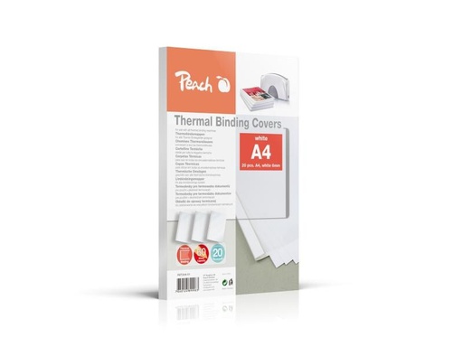 [90141477 747232] Peach Einbanddeckel für 60 Blatt, 200 g/m², 20 Stück, Weiss