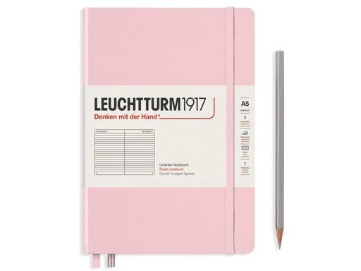 [90141634 1149965] Leuchtturm Notizbuch Medium A5, Liniert, 2-teilig, Puder