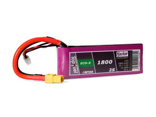 [90141745 1017044] Hacker RC-Akku LiPo 1800 mAh 7.4 V 25C TopFuel ECO-X MTAG