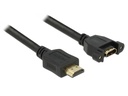 Delock Kabel HDMI – HDMI, 0.5m 4K/30Hz, zum Einbau, verschraubbar