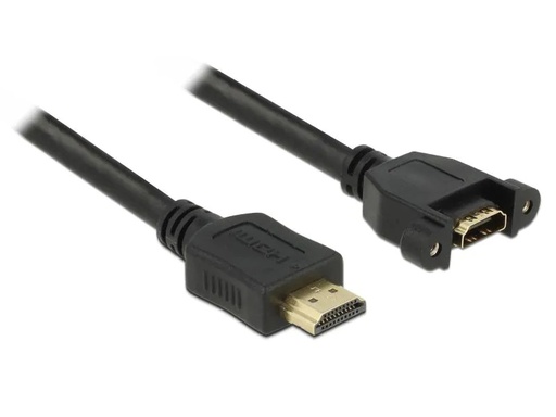 [90141776 853173] Delock Kabel HDMI – HDMI, 0.5m 4K/30Hz, zum Einbau, verschraubbar
