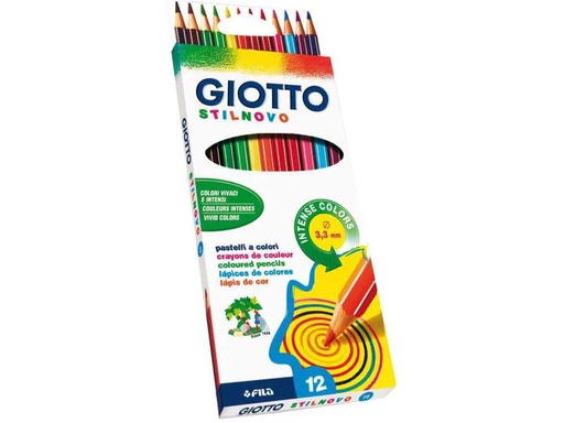 [90141804 1137747] Giotto Farbstifte Stilnovo Kartonbox 12 Stück, Mehrfarbig