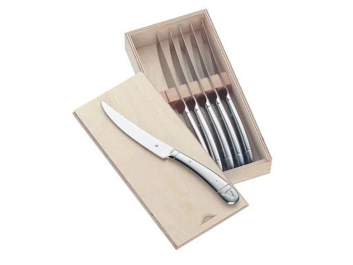 [90141816 587927] WMF Steakbesteck-Set in Holzkiste 6-teilig, Silber