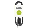 Bemero XLR-Kabel XLRm - 6.3 Klinken symmetrisch 0.75 m, Schwarz