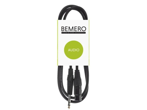 [90141918 889755] Bemero XLR-Kabel XLRm - 6.3 Klinken symmetrisch 0.75 m, Schwarz