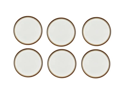 [90141924 1015209] Bitz Frühstücks- &amp; Dessertteller Ø 21 cm, 6 Stück, Grau/Crème
