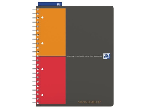 [90142132 1108941] Oxford Notizbuch International Managerbook, A4 +, Liniert, Grau