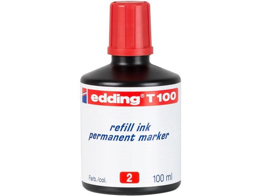 [90142171 1108637] edding Nachfülltinte T 100 Permanentmarker 100 ml, Rot