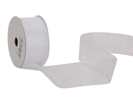 [90142221 1122535] Spyk Organzaband Organsa 25 mm x 6 m, Weiss