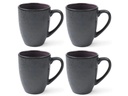 Bitz Kaffeetasse 300 ml, 4 Stück, Dunkelviolett/Schwarz