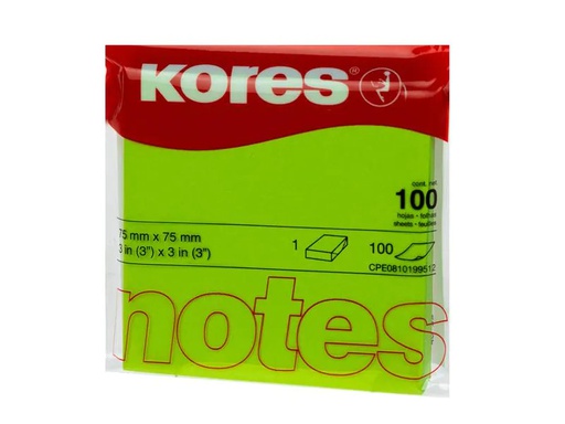 [90142393 1096347] Kores Notizzettel 7.5 x 7.5 cm, Neongrün