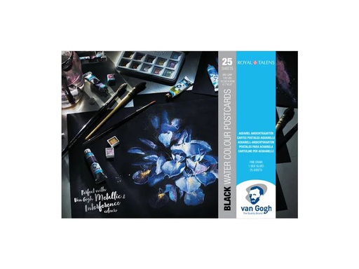 [90142432 1137147] Van Gogh Aquarellblock Postkarten, A6, 25 Stück, Schwarz