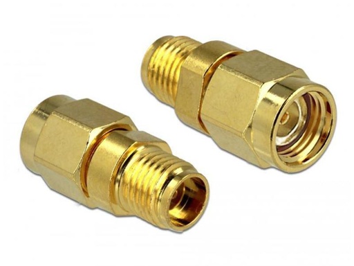 [90014227 398195] Delock Antennenadapter RP-SMA Stecker (m) - SMA Buchse (f)