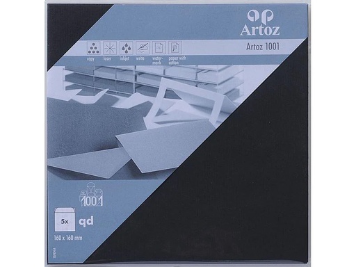 [90014236 1212406] Artoz Couvert 1001, 16 x 16 cm, 5 Stück, Schwarz