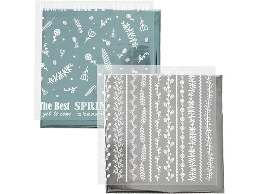 [90142631 1145184] Creativ Company Folie Transferblatt 15 x 15 cm, 2 Stück, Grau/Petrol