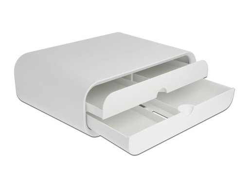 [90142904 1201538] Delock Monitor Erhöhung mit zwei Schubladen Weiss
