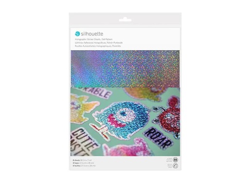 [90142943 961464] Silhouette Stickerpapier Holographic dots Silber
