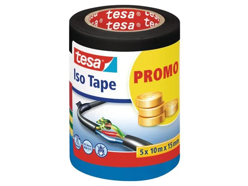 [90143112 339051] tesa Isolierband Iso Tape 15 mm x 10 m, Mehrfarbig