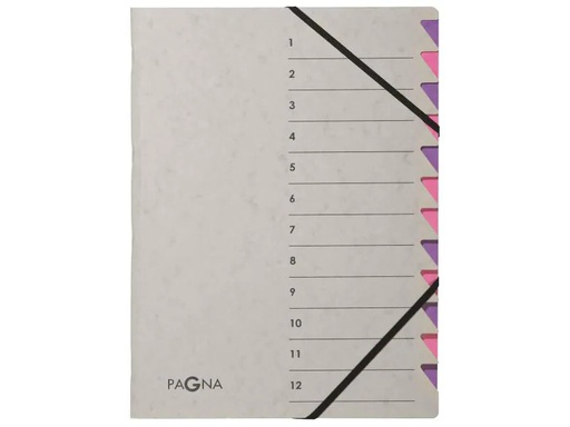 [90143246 990163] Pagna Ordnungsmappe A4 Easy Grey Grau; Lila, 12 Fächer