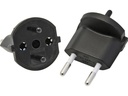 STEFFEN Fixadapter 2-Pol Deutschland CEE7 auf Schweiz T11 Schwarz