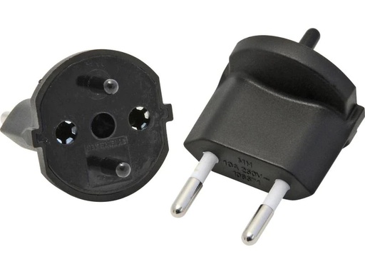 [90143703 97038] STEFFEN Fixadapter 2-Pol Deutschland CEE7 auf Schweiz T11 Schwarz