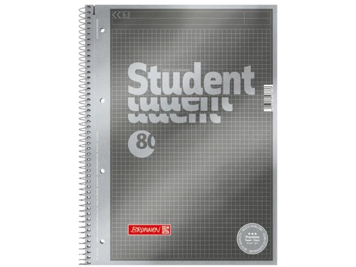 [90143711 950941] Brunnen Collegeblock Premium Student Protokoll A4, Kariert, Silber