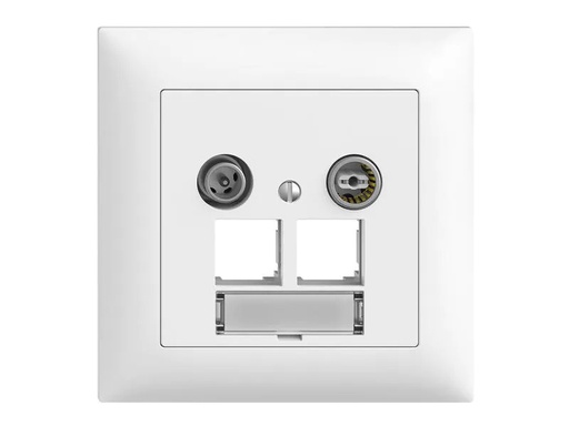 [90143854 854672] Feller EDIZIOdue Multimedia-Dose UP 2xRJ45 11dB EASYNET