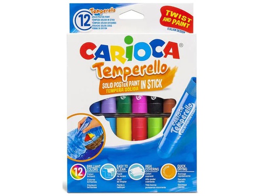 [90143935 722686] Carioca Posterfarbe Temperello 12 Stück, Mehrfarbig