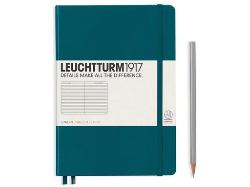 [90144059 1149977] Leuchtturm Notizbuch Medium A5, Liniert,  2-teilig, Pacific Grün