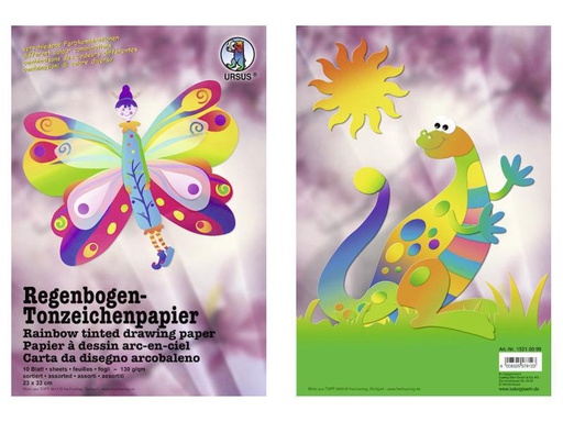 [90144271 584708] URSUS Tonzeichenpapier 23 x 33 cm Regenbogenverlauf