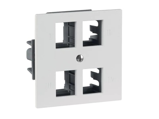 [90014412 969973] R&amp;M Netzwerkdose EDIZIOdue 60 x 60, 4x 1 Port leer, Cat 6A, Ws